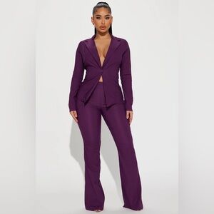 Fashion Nova Krista Blazer Pant Set - Plum
